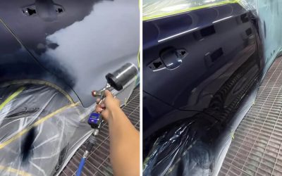 Pearl Blue Car Paint: High-Quality Automotive Refinishing by SYBON